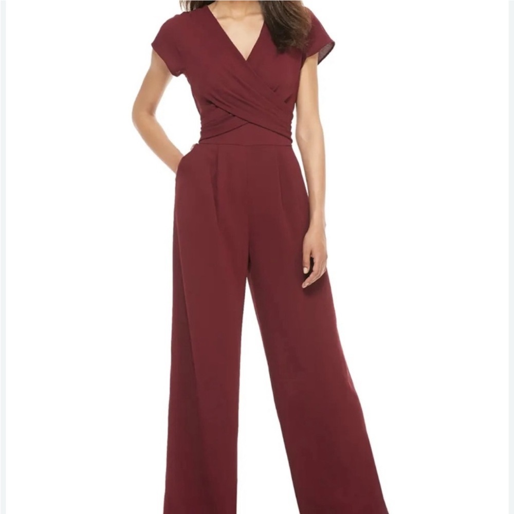 Gal Meets Glam Burgundy V-Neck Jumpsuit